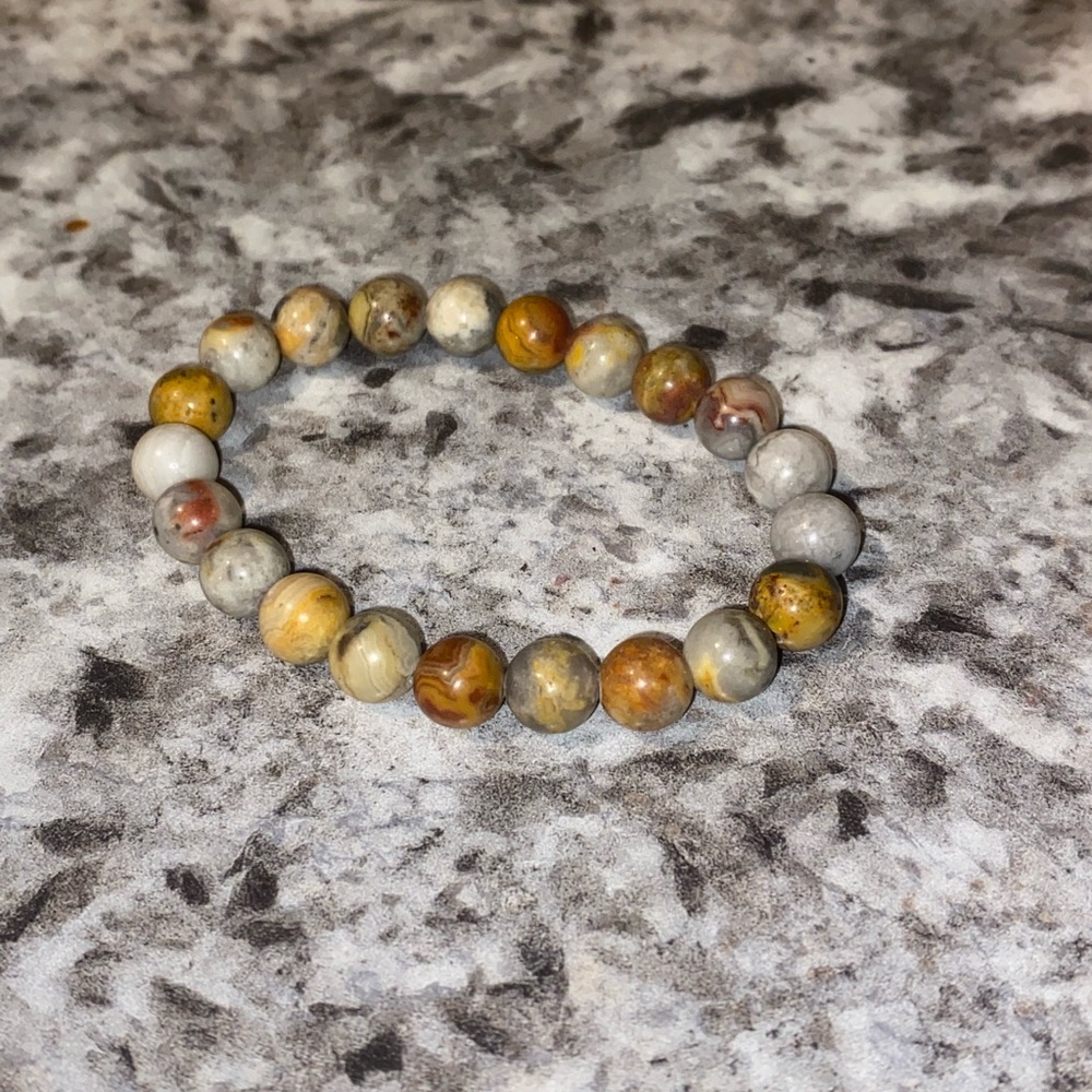 Graveyard Plume Agate - Crystal Bracelet